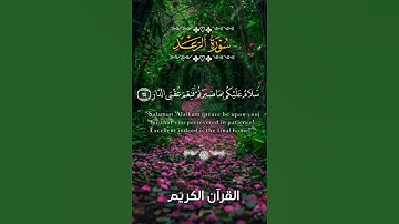 سَلَامٌ عَلَيْكُم بِمَا صَبَرْتُمْ ۚ فَنِعْمَ عُقْبَى الدَّارِ 🎧❤️ سورة الرعد