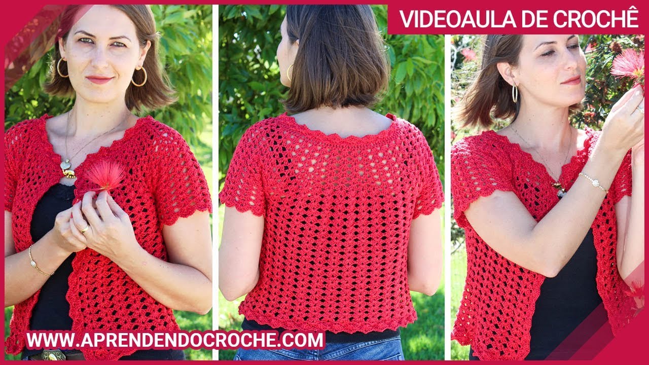 Bolero de Crochê Top Down Ousadia - Aprendendo Crochê