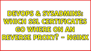 DevOps & SysAdmins: Which ssl certificates go where on an reverse proxy? - nginx (2 Solutions!!)
