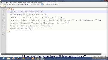 Display pdf file using php