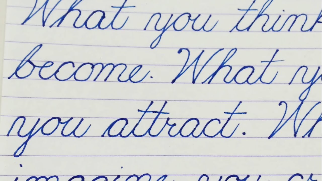 Law Of Attraction | Inspirational Quotes | English Cursive Handwriting ...