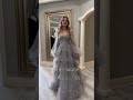 Meet SUTTON, gray colored ruffled wedding dress! #trending #dress #brideldress #weddinddress 
