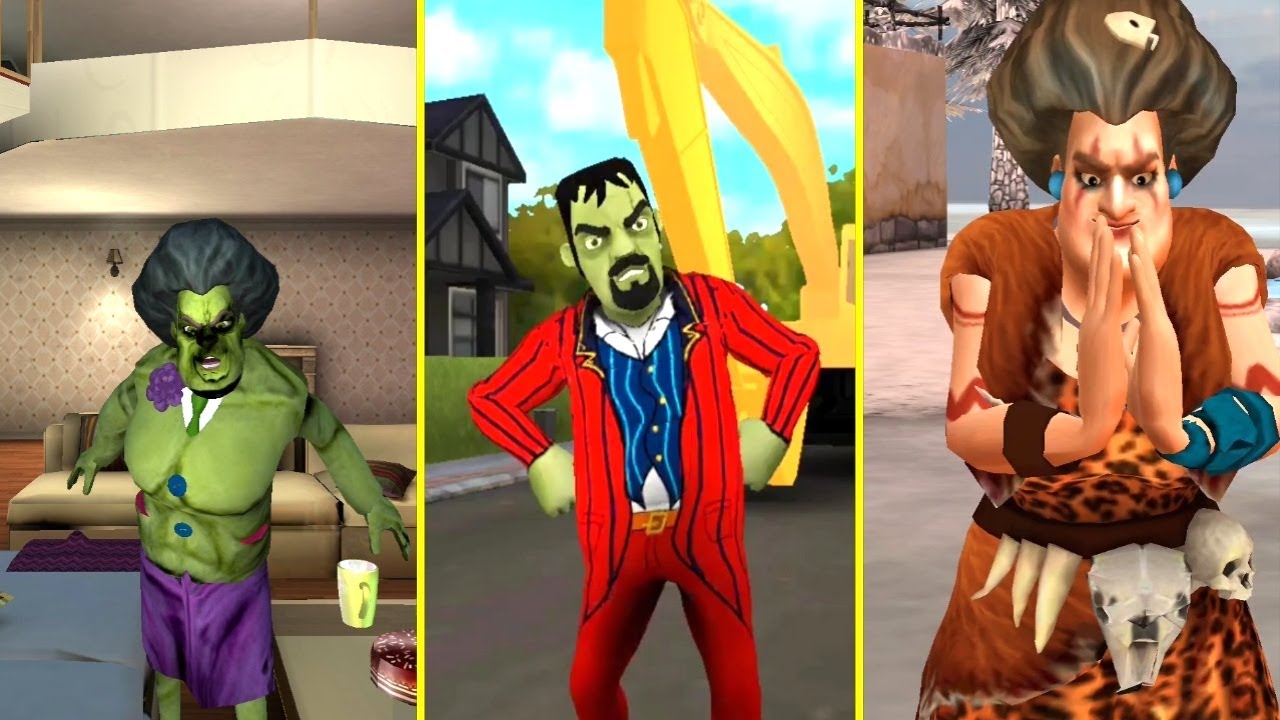 Scary teacher 3d Vs Scary Stranger 3D Vs Scary Robber Vs Scary Stone Age