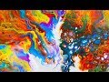 AMAZING FLUID COLORS Satisfying Acrylic Pouring DIY Hair Dryer Fluid Art Effect Easy Technique