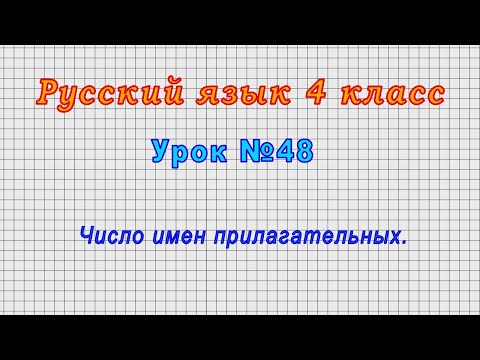 Русский язык 4 класс (Урок№48 - Число имен прилагательных.)