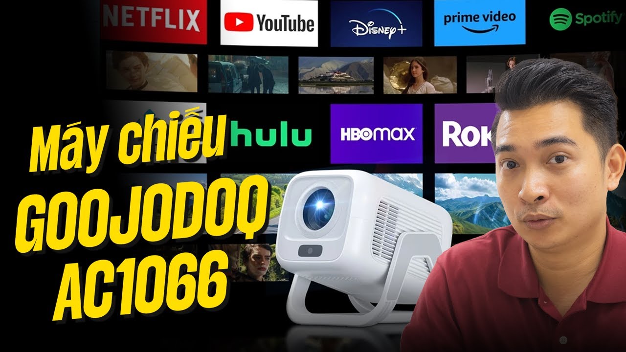 Máy chiếu GOOJODOQ AC1066 có Netflix, FullHD, Auto Focus mà giá chưa tới 2 triệu !!!