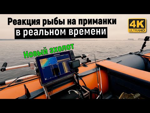 Реакция рыбы на приманки в реальном времени. Купил новый эхолот  Lowrance