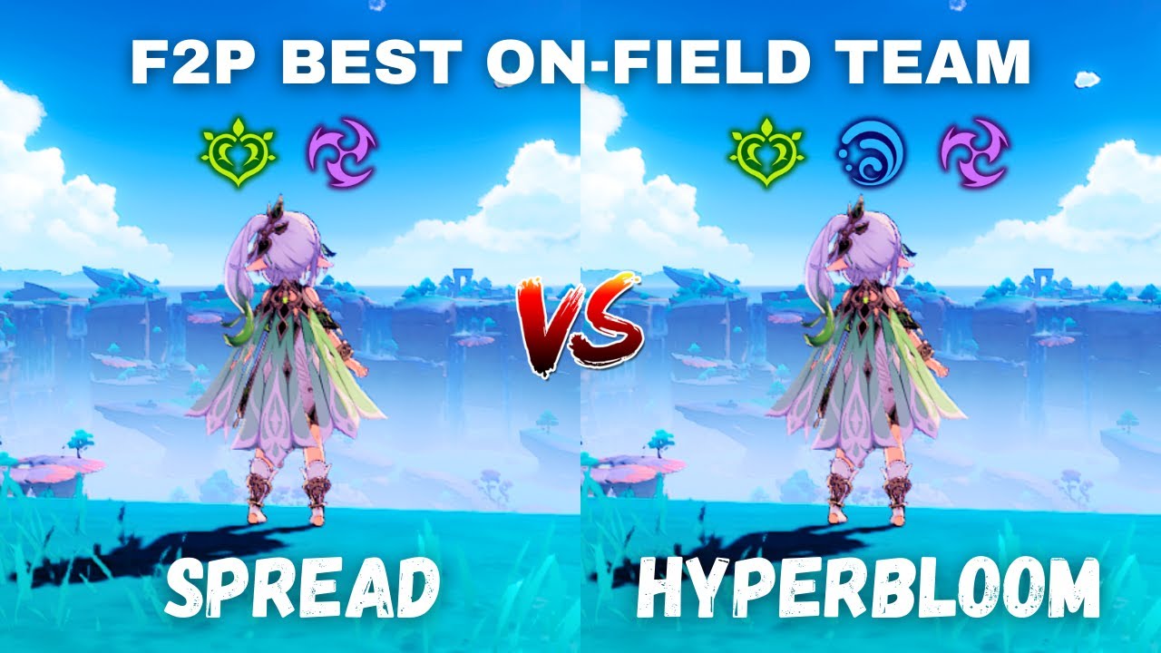 F2P Nahida Best Team ( OnField ) !! SpreadAggravate vs Hyperbloom (4