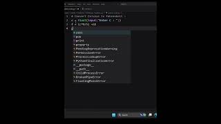 temperature converter in python #shorts