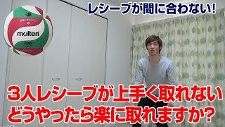 バレー 3人レシーブでレシーブが上手く拾えない