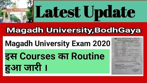 Magadh University Exam 2020 Routine  Declare for Professional Courses ||MU Exam 2020