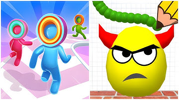 Draw To Smash vs Layer Man Run - (ASMR Game, All Max Level)