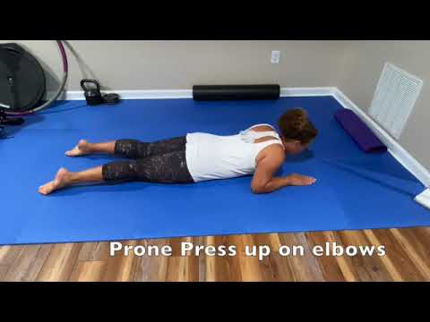 Prone press up on elbows
