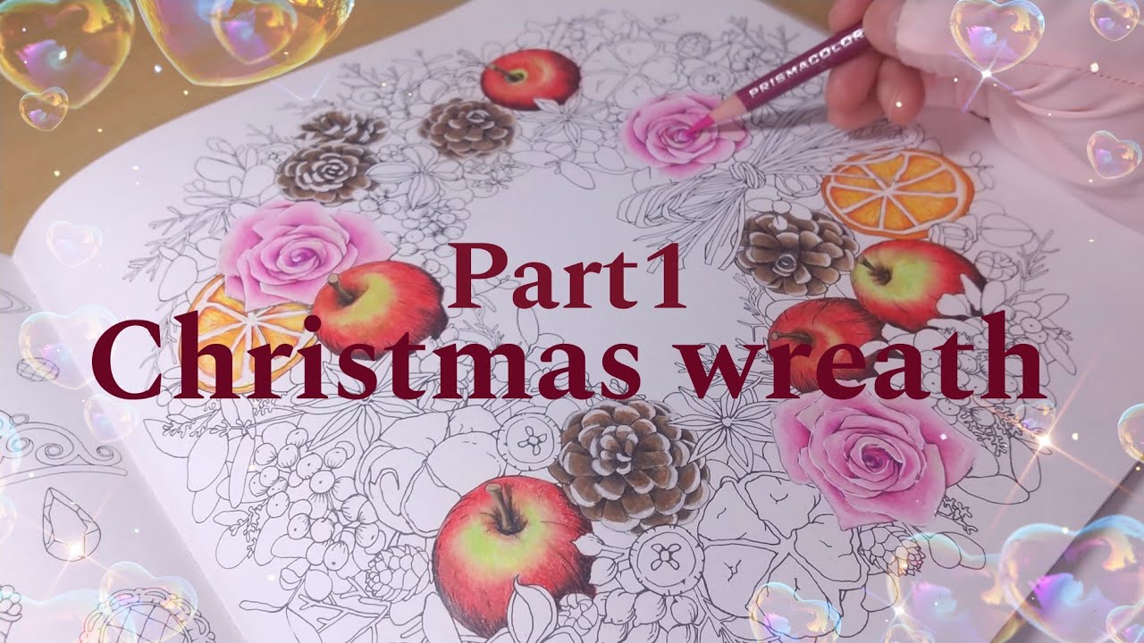 大人の塗り絵🎨 coloriage🎨  江種 鹿乃子 『森が奏でるラプソディー』より Wreath❣️ 📖『Rhapsody  in  the  Forest』  by  Kanoko  Egusa.