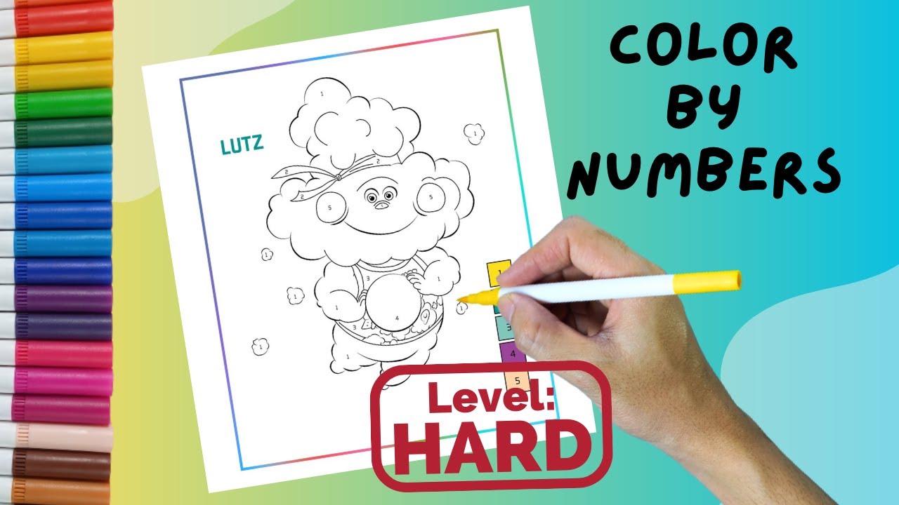 Color by Numbers Level- HARD | Coloring Elemental Disney | Color by ...