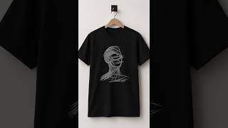 Abstract Scribble Face T-Shirt, Minimal Dark Art Tee, Surreal Line Art Shirt. #shirts #travel