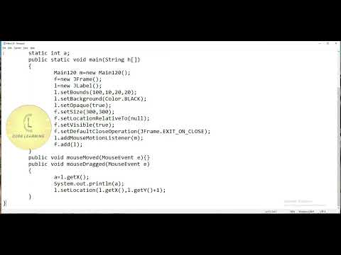 Java | Swing package 'Move JLabel using mouse' | CodeLearning