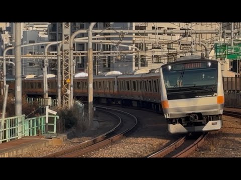 【JR東日本】中央快速線快速高尾行きE233系0番代ﾄﾀH51編成1525H列車信濃町駅通過シーン