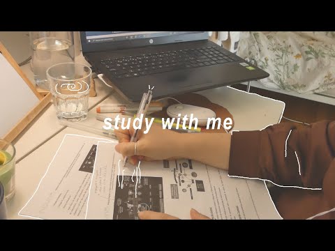 STUDY WITH ME 3hrs with breaks | piano & fireplace sounds ♡