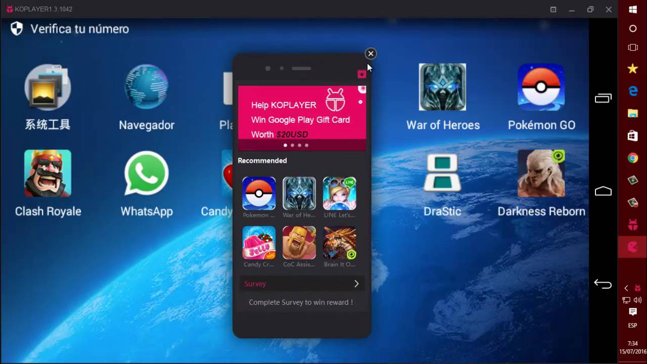 Emulador de android para pc jugar clash royale en computador pc