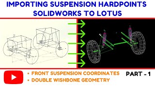 Import Suspension Hardpoints in Lotus Software | Double Wishbone Geometry | Solidworks  | Part-1 by A Square C & D 4,226 views 2 years ago 14 minutes, 21 seconds