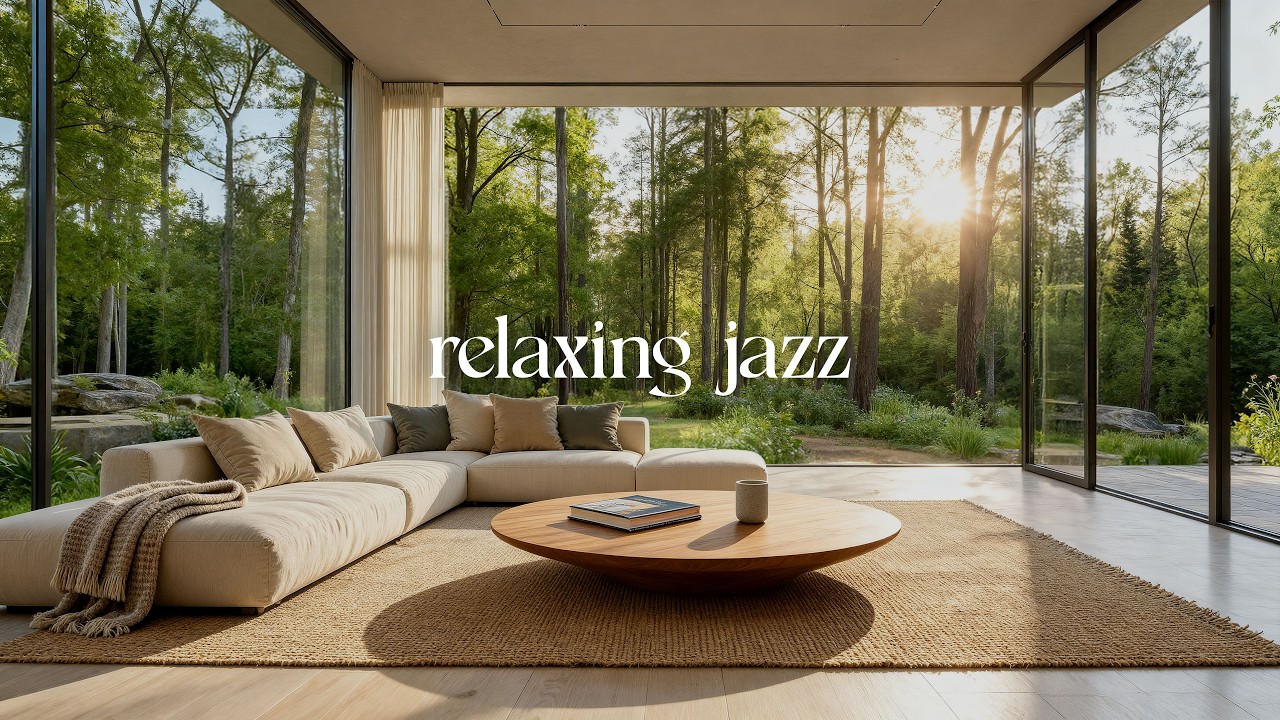 Luxury Woodland House Jazz Ambience 4K 🌿 Sophisticated Smooth Jazz Atmosphere