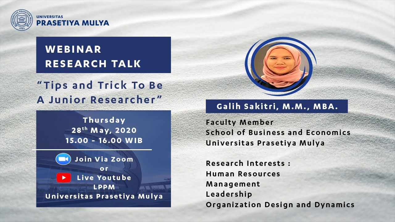 Webinar Research Talk "Tips and Trick To Be A Junior Researcher" - YouTube