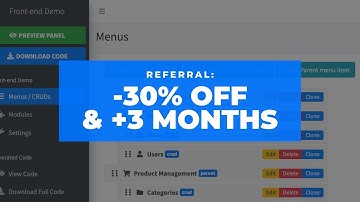 QuickAdminPanel Referrals: Get 3 Months Free and Give -30% to Friends