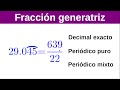 Fracción generatriz. Aritmética preuniversitaria.