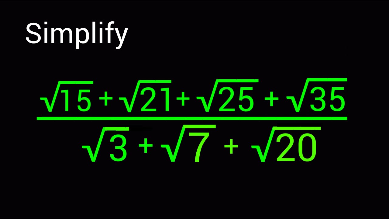 A Nice Radical Problem | Simplify Radical Expression - YouTube