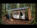 Building A House In The Forest ASMR This Man Built A Mini House Inside A Tree Trunk By Himself 