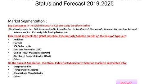 Global Industrial Cybersecurity Solution Market Size, Status and Forecast 2019 2025