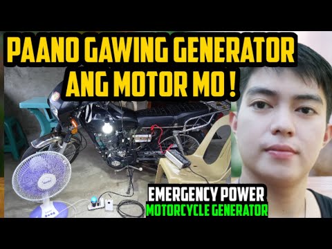 PAANO GAWING GENERATOR ANG MOTOR MO ! | EMERGENCY POWER MOTORCYCLE GENERATOR