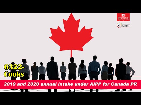 NOC 6322-Cooks 2019 and 2020 annual intake under AIPP for Canada PR