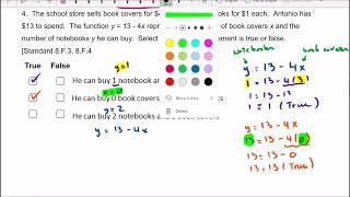 8th Grade Math Chapter 4 Practice Test Problem 3 and 4