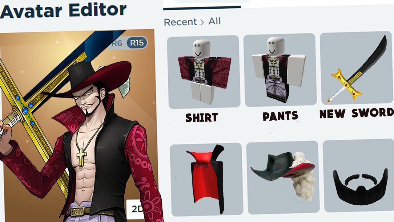 NEW* How to make Mihawk in Roblox, One Piece Cosplay