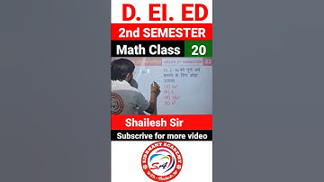 d.el.ed second semester math paper solve | deled 2nd semester math class  | By shailesh sir #shorts