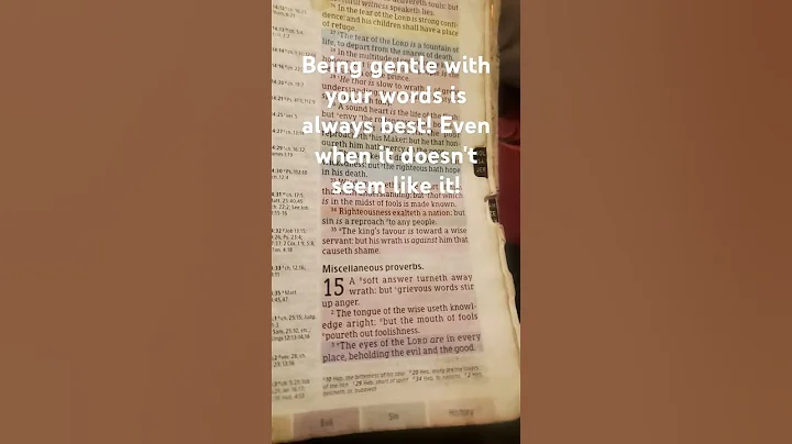 Proverbs 15:1) A Soft Answer turns away wrath,but grievous words stir up anger.