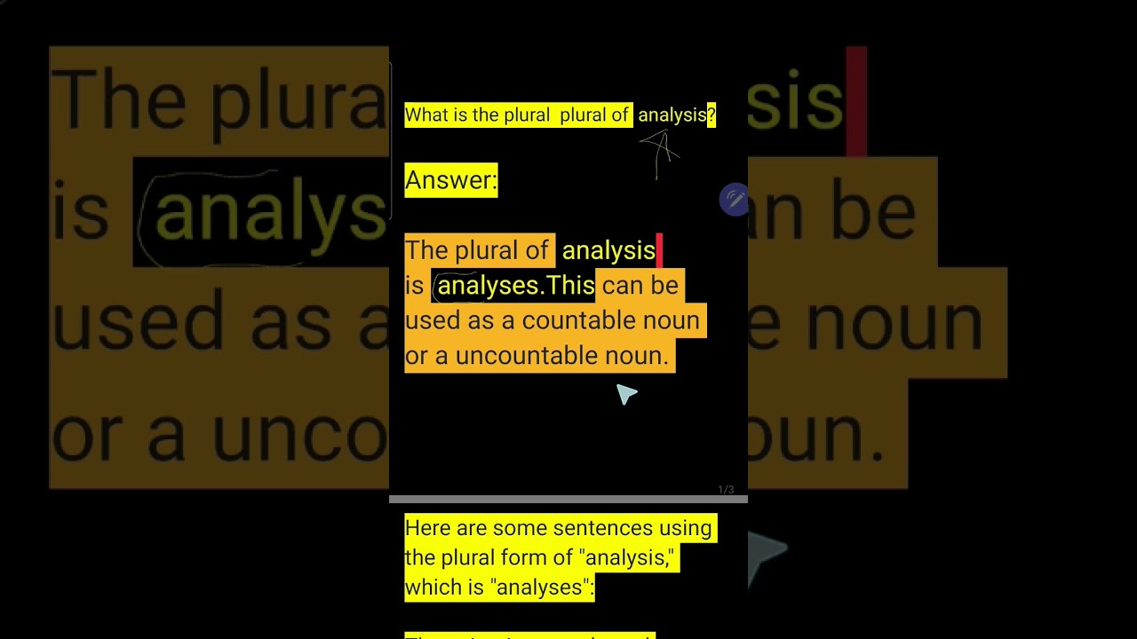 The Plural of Analysis