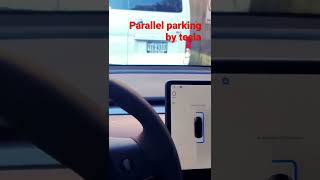 parallel parking a tesla model 3 #fsdbeta #autonomous #ai #electricvehicle