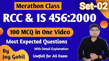 Set 2 | RCC & IS 456:2000 | 100 Most IMP MCQ Questions for Additional Assistant Engineer (AAE)|GSSSB