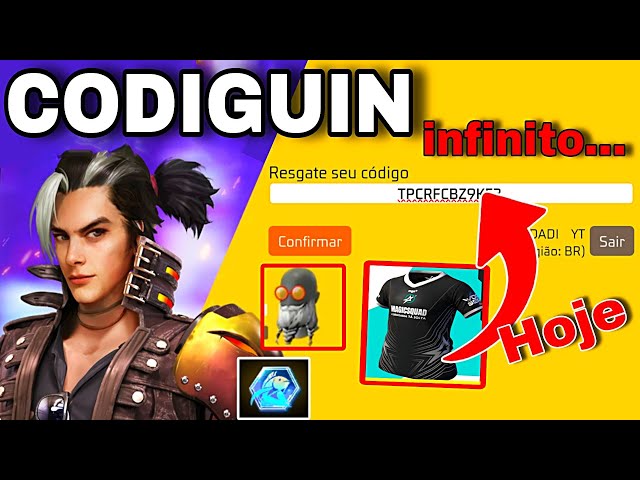 RESGATE AGORA! NOVO CODIGUIN INFINITO COM SKIN RARA QUE TODOS PODEM  RESGATAR NO FREE FIRE! 