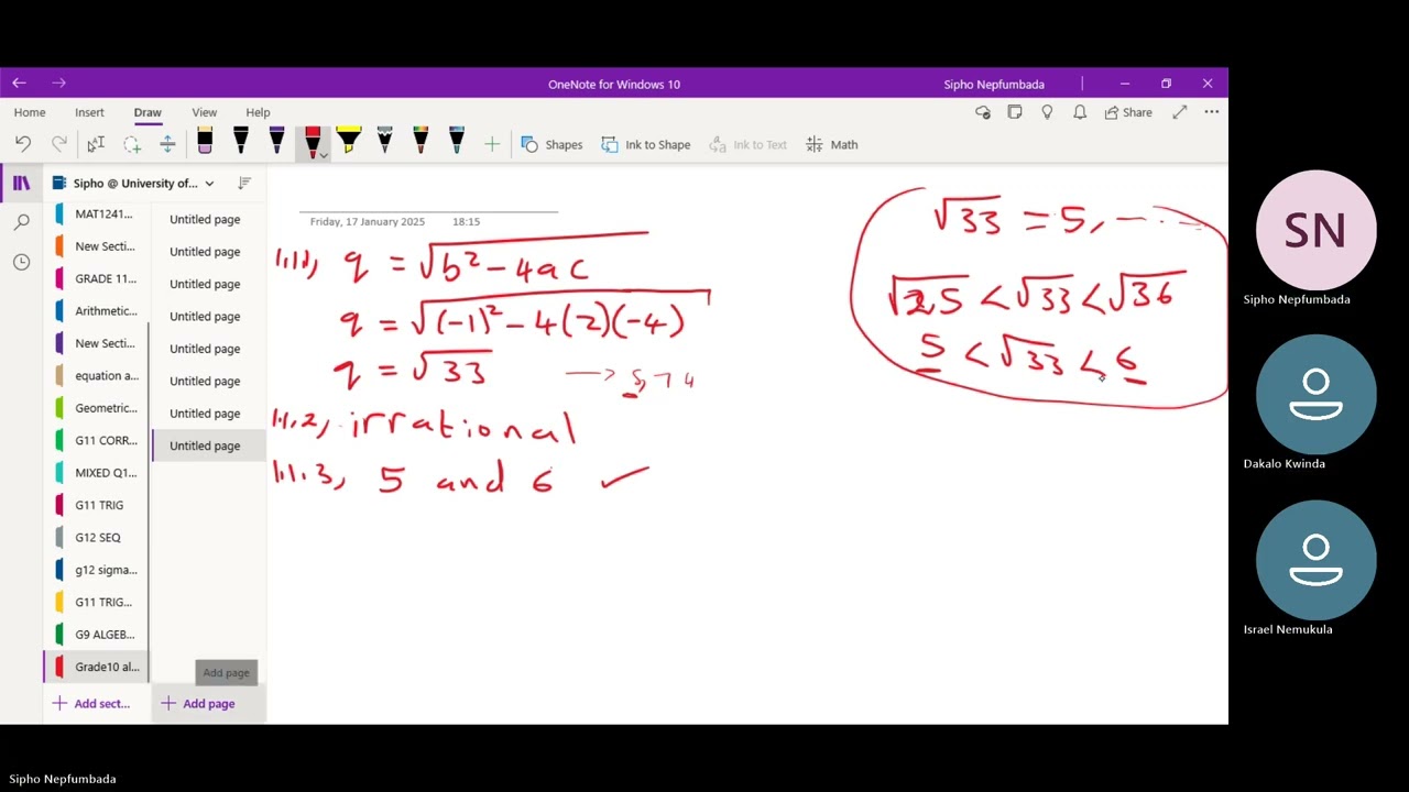 Grade 10 Mathematics Algebraic c2