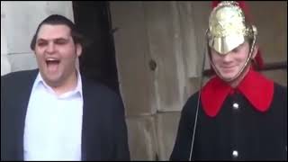 Funny guy makes Royal Guard Laugh