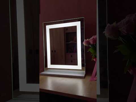 Яскраве дзеркало з LED-підсвіткою на підставці, Світне дзеркало для макіяжу, гримувальне дзеркало для дому, видео 1