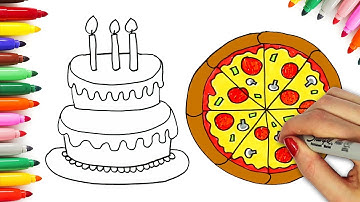 Learn to Draw Pizza & similar Yummy Food Dishes | HooplaKidz Doodle