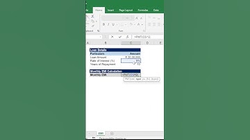 How to Calculate EMI in Excel?  💰💰💰 #excel #exceltricks #exceltips #emi #shortvideo #youtube #reels