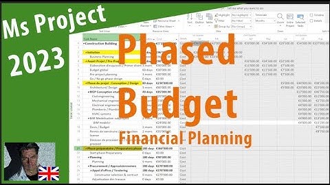 #104 Ms Project 2023 ● Phased Budget ● Financial Planning