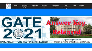 GATE 2021 Answer Key Released | IIT Bombay