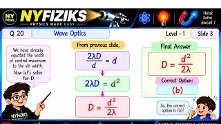 Single Slit Diffraction | Wave Optics | Level 1 | Q.20